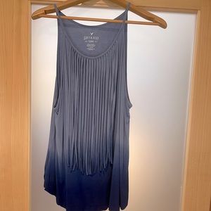 American eagle soft and sexy tank. Blue ombre with fringe. Size large.
